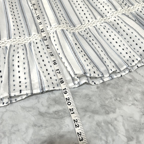 LOFT WOMENS STRIPED FLOUNCE SKIRT WHITE Sz LG - Picture 6 of 7